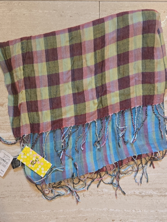 Raj Accessories - New Neiman Marcus Raj Oversized Reversible Plaid Fringed Edge Shawl/Scarf